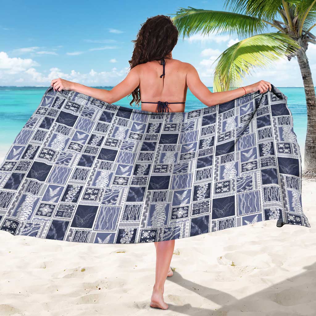 Vintage Aloha Block Quilt Sarong Blue Inspired Lei Motifs LT9 - Polynesian Pride