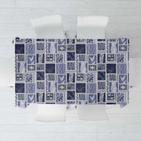Vintage Aloha Block Quilt Tablecloth Blue Inspired Lei Motifs LT9 Blue - Polynesian Pride