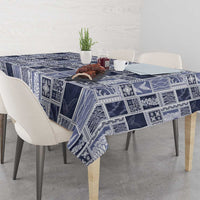 Vintage Aloha Block Quilt Tablecloth Blue Inspired Lei Motifs LT9 - Polynesian Pride