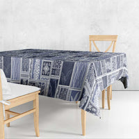 Vintage Aloha Block Quilt Tablecloth Blue Inspired Lei Motifs LT9 - Polynesian Pride