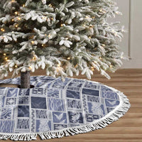 Vintage Aloha Block Quilt Tree Skirt Blue Inspired Lei Motifs LT9 - Polynesian Pride