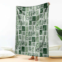 Vintage Aloha Block Quilt Blanket Green Inspired Lei Motifs LT9 - Polynesian Pride