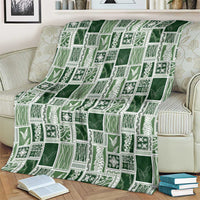 Vintage Aloha Block Quilt Blanket Green Inspired Lei Motifs LT9 - Polynesian Pride