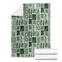 Vintage Aloha Block Quilt Blanket Green Inspired Lei Motifs LT9 - Polynesian Pride