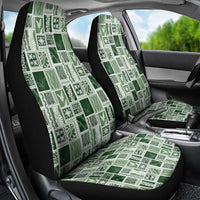 Vintage Aloha Block Quilt Car Seat Cover Green Inspired Lei Motifs LT9 - Polynesian Pride