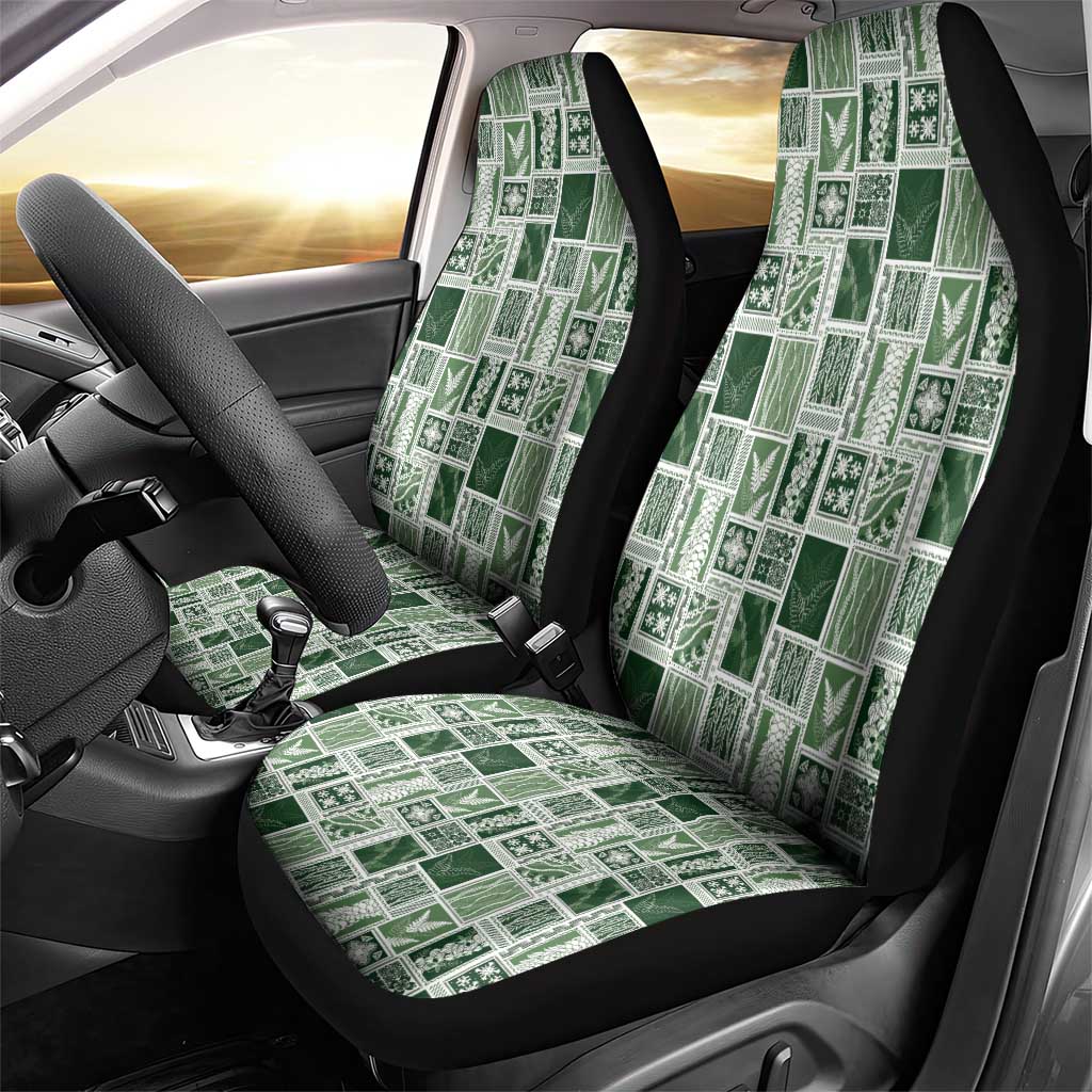 Vintage Aloha Block Quilt Car Seat Cover Green Inspired Lei Motifs LT9 - Polynesian Pride