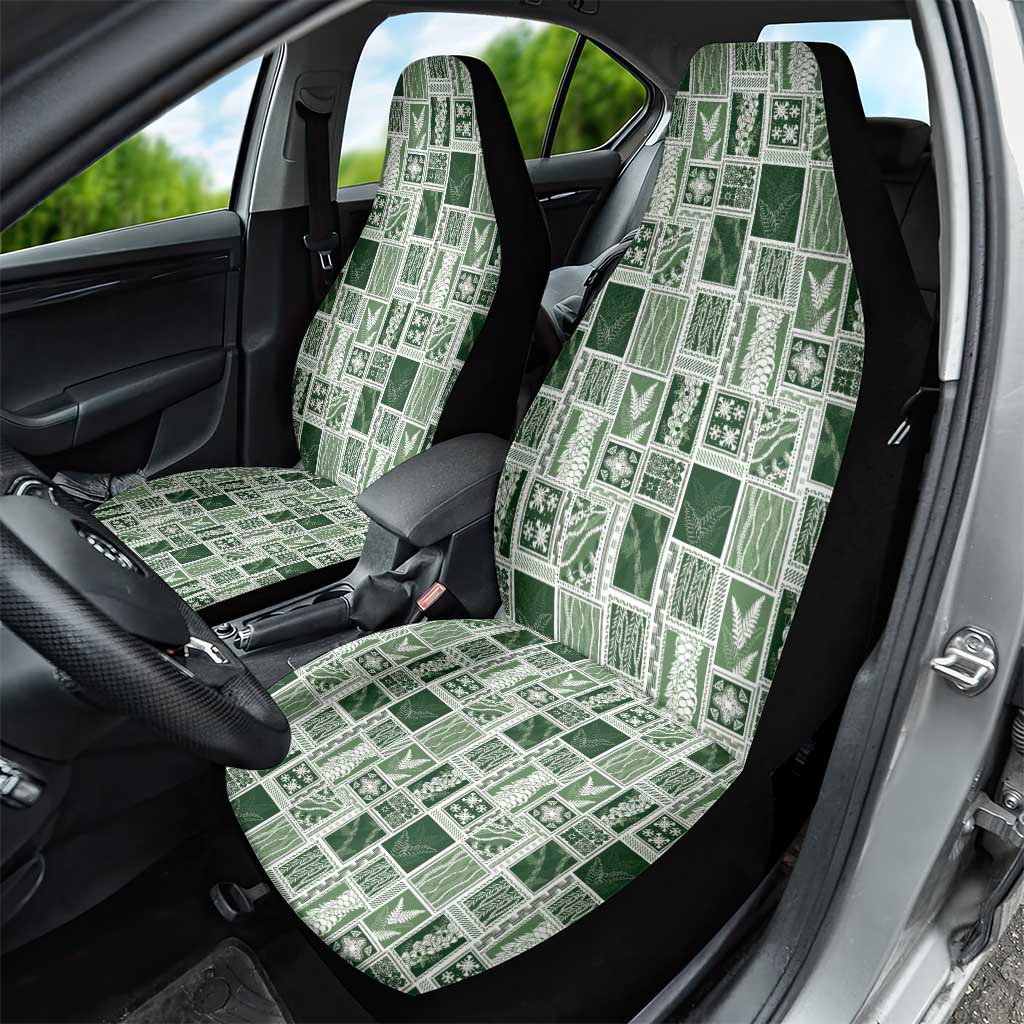 Vintage Aloha Block Quilt Car Seat Cover Green Inspired Lei Motifs LT9 - Polynesian Pride