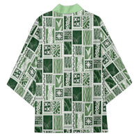 Vintage Aloha Block Quilt Kimono Green Inspired Lei Motifs LT9 - Polynesian Pride