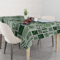 Vintage Aloha Block Quilt Tablecloth Green Inspired Lei Motifs LT9 - Polynesian Pride