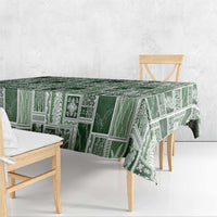 Vintage Aloha Block Quilt Tablecloth Green Inspired Lei Motifs LT9 - Polynesian Pride