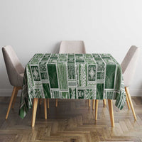Vintage Aloha Block Quilt Tablecloth Green Inspired Lei Motifs LT9 - Polynesian Pride