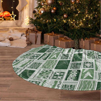 Vintage Aloha Block Quilt Tree Skirt Green Inspired Lei Motifs LT9 - Polynesian Pride