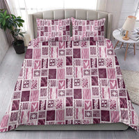 Vintage Aloha Block Quilt Bedding Set Pink Inspired Lei Motifs LT9 - Polynesian Pride