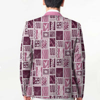 Vintage Aloha Block Quilt Blazer Pink Inspired Lei Motifs LT9 - Polynesian Pride