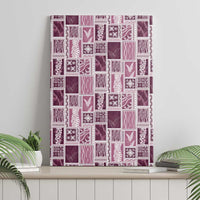Vintage Aloha Block Quilt Canvas Wall Art Pink Inspired Lei Motifs LT9 - Polynesian Pride