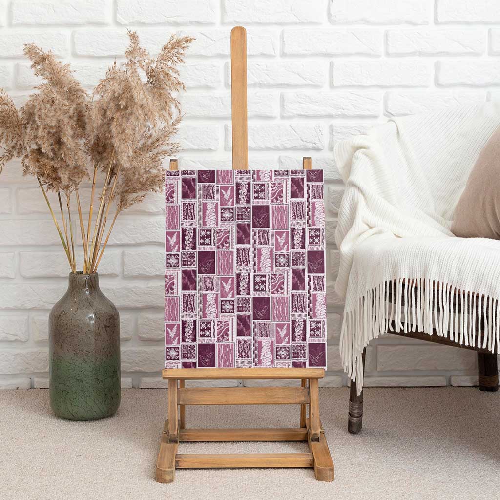 Vintage Aloha Block Quilt Canvas Wall Art Pink Inspired Lei Motifs LT9 - Polynesian Pride