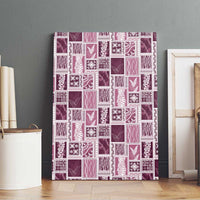Vintage Aloha Block Quilt Canvas Wall Art Pink Inspired Lei Motifs LT9 - Polynesian Pride