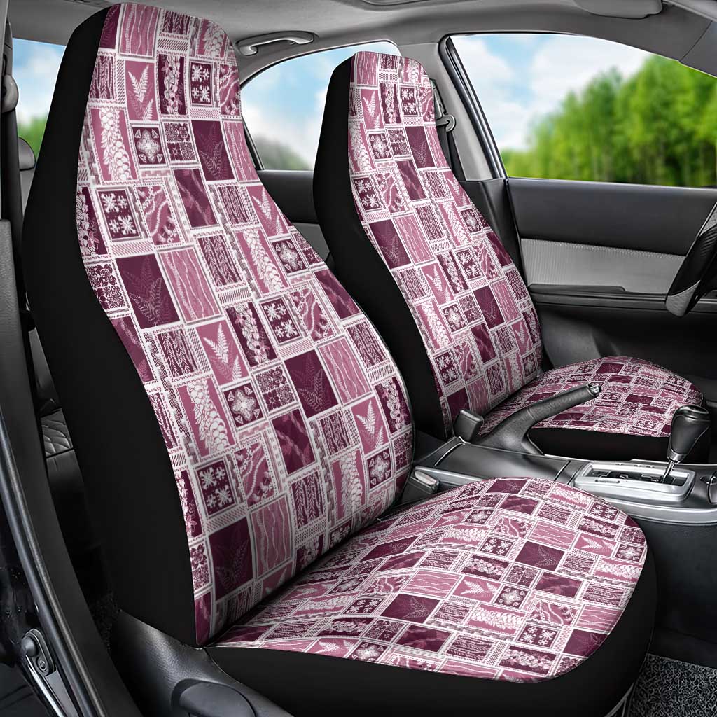 Vintage Aloha Block Quilt Car Seat Cover Pink Inspired Lei Motifs LT9 - Polynesian Pride