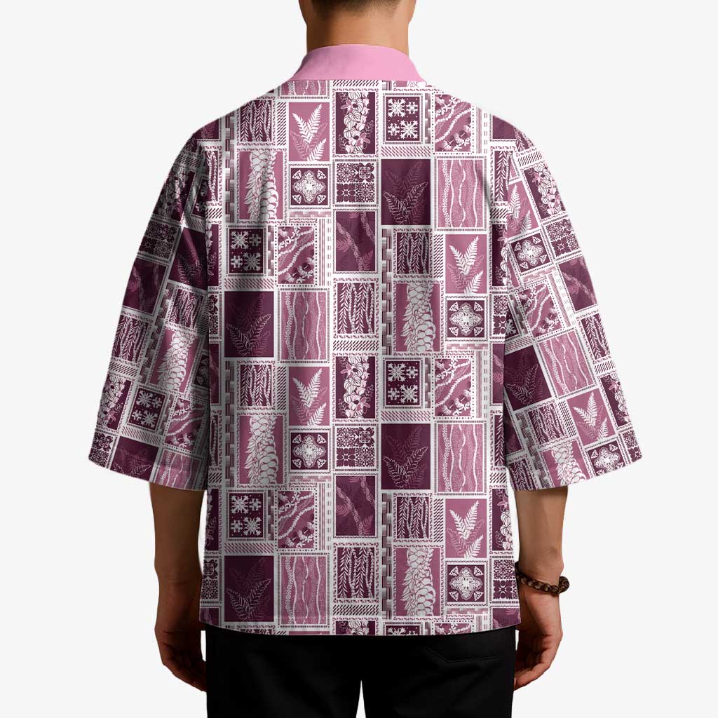 Vintage Aloha Block Quilt Kimono Pink Inspired Lei Motifs LT9 - Polynesian Pride