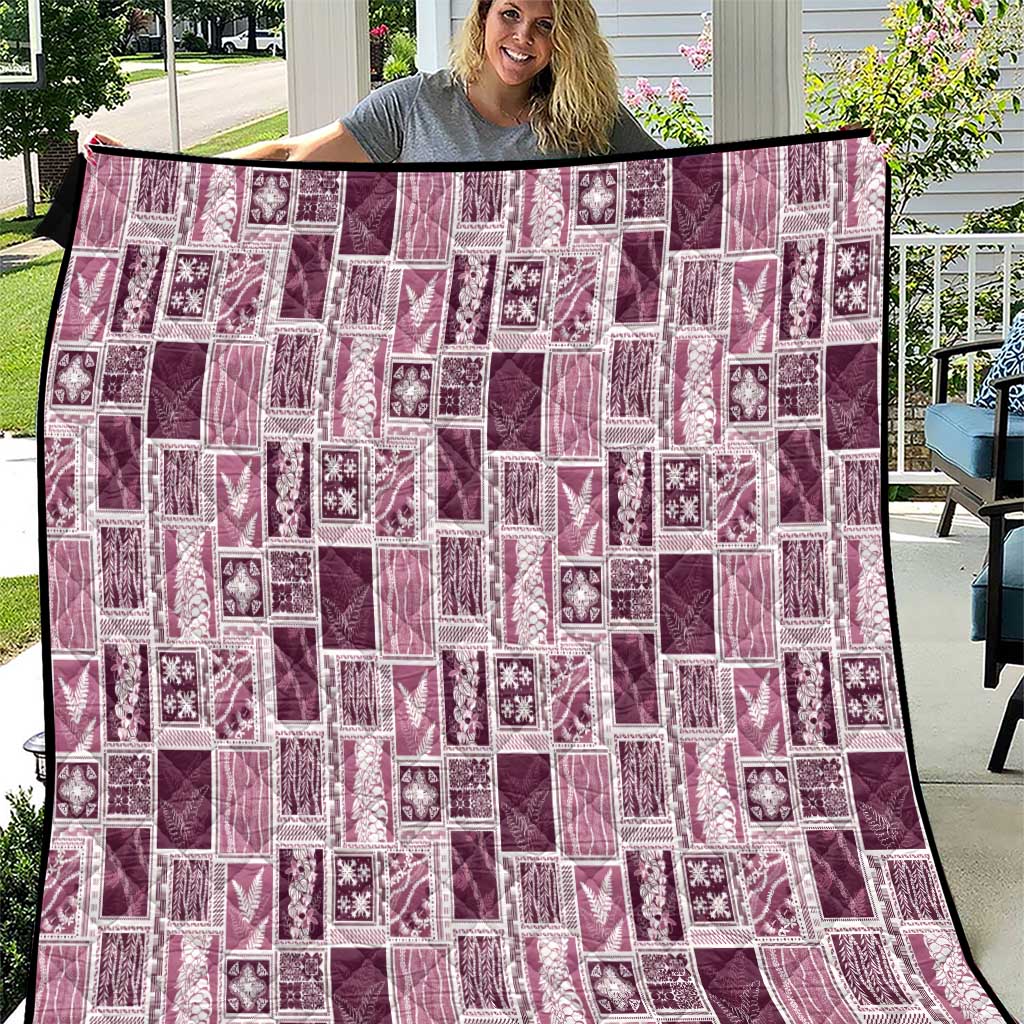 Vintage Aloha Block Quilt Quilt Pink Inspired Lei Motifs LT9 Pink - Polynesian Pride