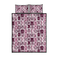 Vintage Aloha Block Quilt Quilt Bed Set Pink Inspired Lei Motifs LT9 - Polynesian Pride