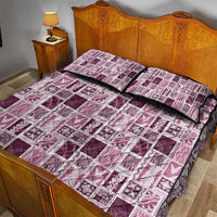Vintage Aloha Block Quilt Quilt Bed Set Pink Inspired Lei Motifs LT9 - Polynesian Pride