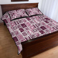 Vintage Aloha Block Quilt Quilt Bed Set Pink Inspired Lei Motifs LT9 - Polynesian Pride