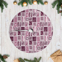 Vintage Aloha Block Quilt Tree Skirt Pink Inspired Lei Motifs LT9 Casual Pink - Polynesian Pride
