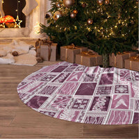 Vintage Aloha Block Quilt Tree Skirt Pink Inspired Lei Motifs LT9 - Polynesian Pride