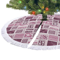 Vintage Aloha Block Quilt Tree Skirt Pink Inspired Lei Motifs LT9 - Polynesian Pride