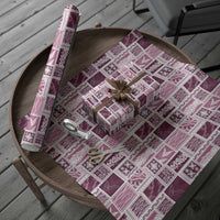 Vintage Aloha Block Quilt Wrapping Paper Pink Inspired Lei Motifs LT9 - Polynesian Pride