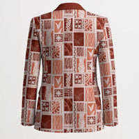 Vintage Aloha Block Quilt Blazer Red Inspired Lei Motifs LT9 - Polynesian Pride