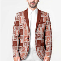 Vintage Aloha Block Quilt Blazer Red Inspired Lei Motifs LT9 - Polynesian Pride