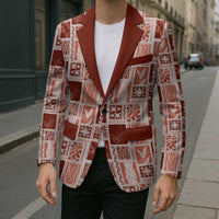 Vintage Aloha Block Quilt Blazer Red Inspired Lei Motifs LT9 - Polynesian Pride