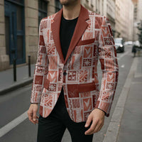Vintage Aloha Block Quilt Blazer Red Inspired Lei Motifs LT9 - Polynesian Pride