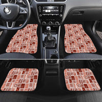 Vintage Aloha Block Quilt Car Mats Red Inspired Lei Motifs LT9 Set 4pcs Red - Polynesian Pride