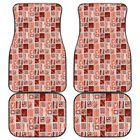 Vintage Aloha Block Quilt Car Mats Red Inspired Lei Motifs LT9 - Polynesian Pride