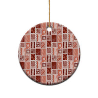Vintage Aloha Block Quilt Ceramic Ornament Red Inspired Lei Motifs LT9 - Polynesian Pride