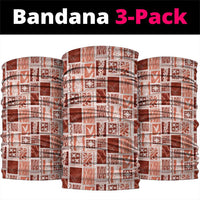 Vintage Aloha Block Quilt Neck Gaiter Red Inspired Lei Motifs LT9 package One Size: 25*50cm Red - Polynesian Pride
