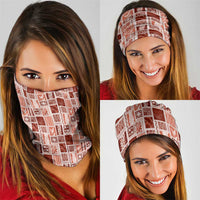 Vintage Aloha Block Quilt Neck Gaiter Red Inspired Lei Motifs LT9 - Polynesian Pride