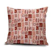 Vintage Aloha Block Quilt Pillow Cover Red Inspired Lei Motifs LT9 Red - Polynesian Pride
