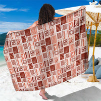 Vintage Aloha Block Quilt Sarong Red Inspired Lei Motifs LT9 One Size 44 x 66 inches Red - Polynesian Pride