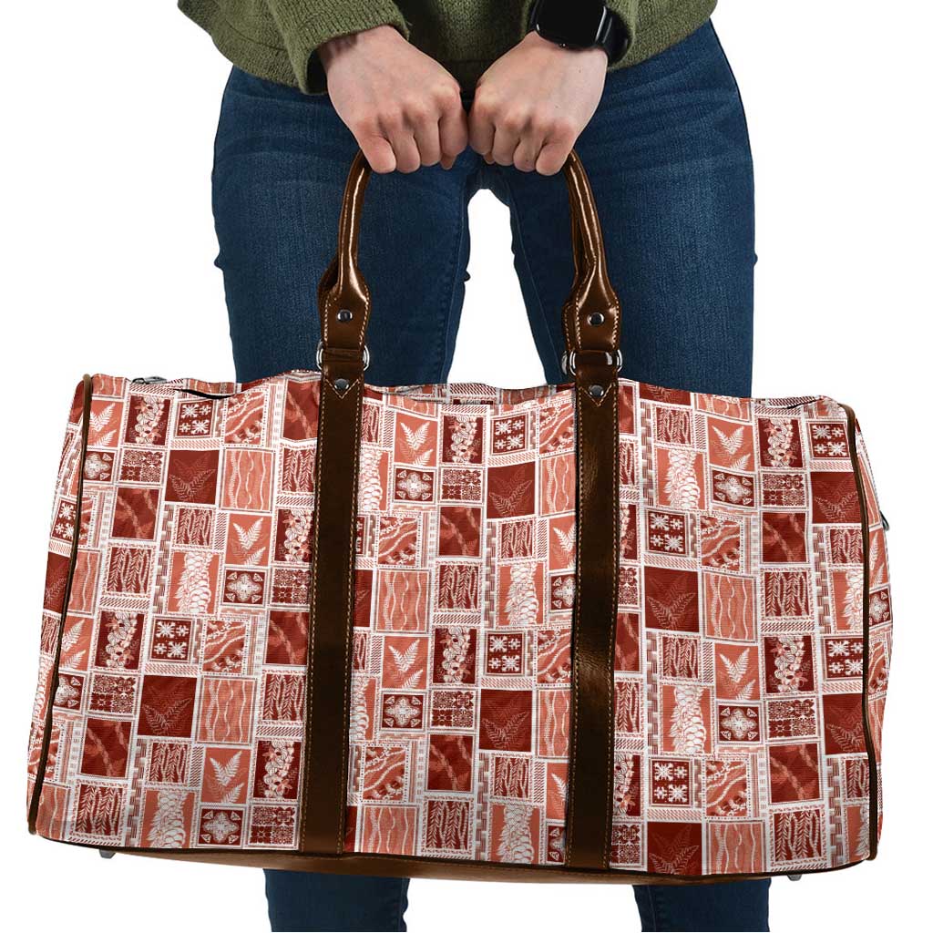 Vintage Aloha Block Quilt Travel Bag Red Inspired Lei Motifs LT9 Red - Polynesian Pride