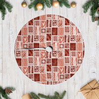 Vintage Aloha Block Quilt Tree Skirt Red Inspired Lei Motifs LT9 Casual Red - Polynesian Pride