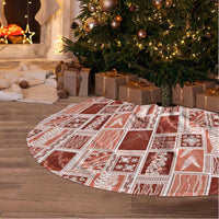 Vintage Aloha Block Quilt Tree Skirt Red Inspired Lei Motifs LT9 - Polynesian Pride
