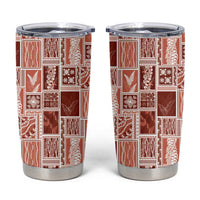 Vintage Aloha Block Quilt Tumbler Cup Red Inspired Lei Motifs LT9 Red - Polynesian Pride