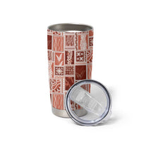 Vintage Aloha Block Quilt Tumbler Cup Red Inspired Lei Motifs LT9 - Polynesian Pride