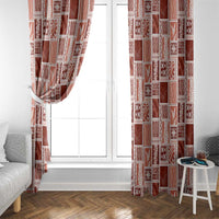 Vintage Aloha Block Quilt Window Curtain Red Inspired Lei Motifs LT9 - Polynesian Pride