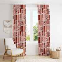 Vintage Aloha Block Quilt Window Curtain Red Inspired Lei Motifs LT9 - Polynesian Pride