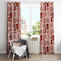 Vintage Aloha Block Quilt Window Curtain Red Inspired Lei Motifs LT9 - Polynesian Pride
